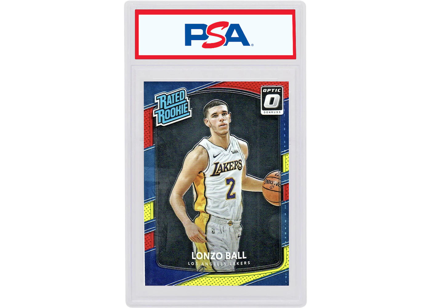 Lonzo Ball 2017 Donruss Optic Rookie Red/Yellow #199 (PSA or BGS Graded)