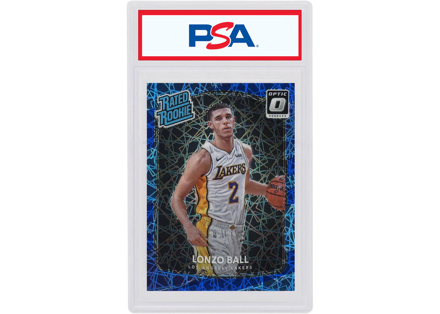 Lonzo Ball 2017 Panini Donruss Optic Rookie Blue Velocity #199 (PSA or BGS Graded)