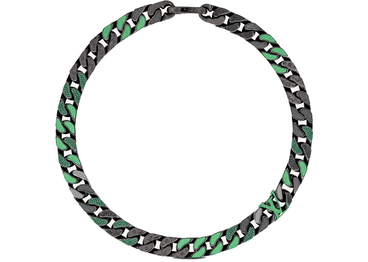 Louis Vuitton 2054 Chain Link Necklace Black Multicolor