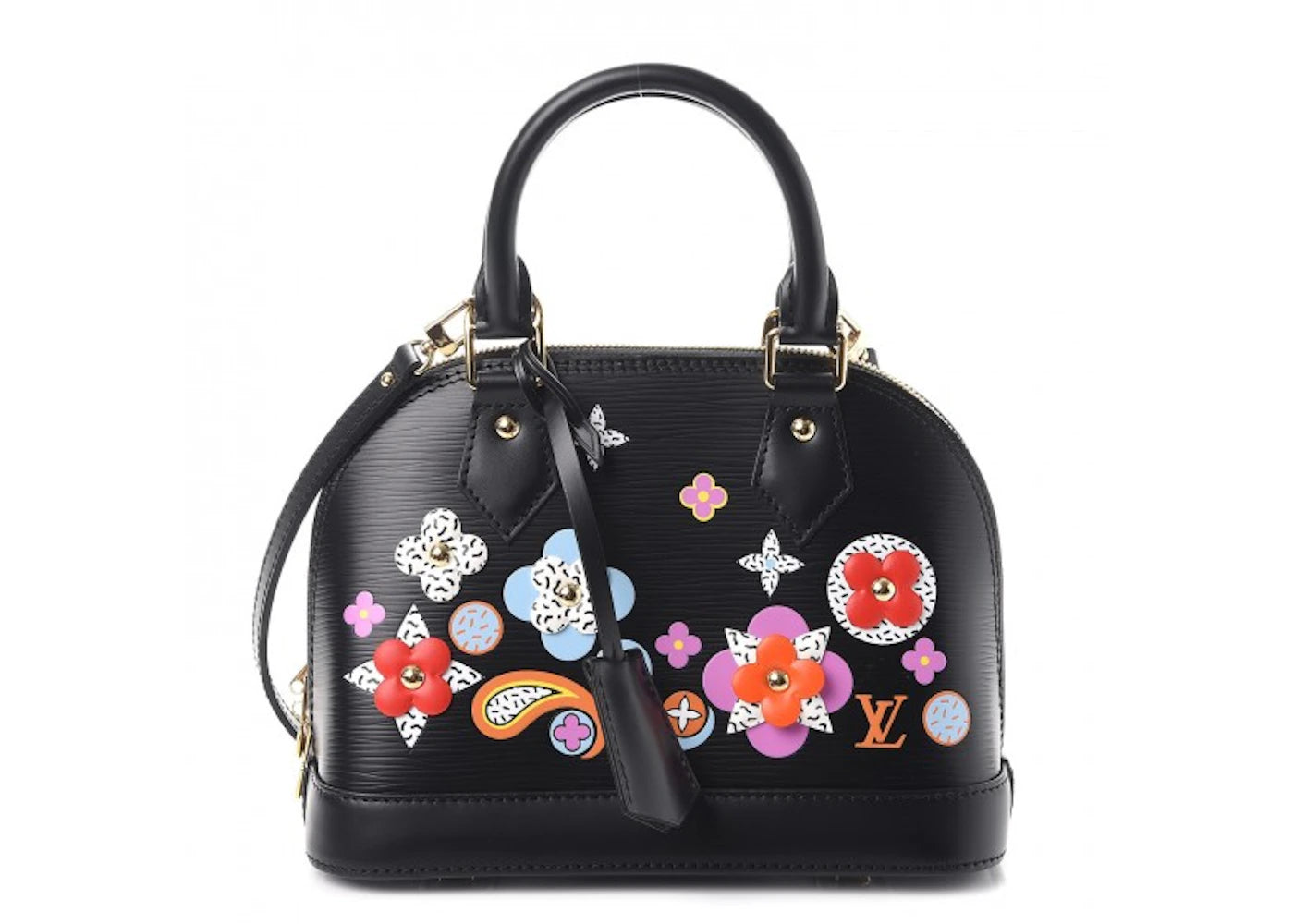 Louis Vuitton Alma Epi Blooming Flowers BB Noir Multicolor
