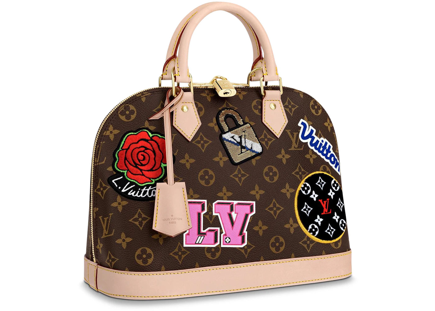Louis Vuitton Alma Monogram Patches PM Brown Multicolor