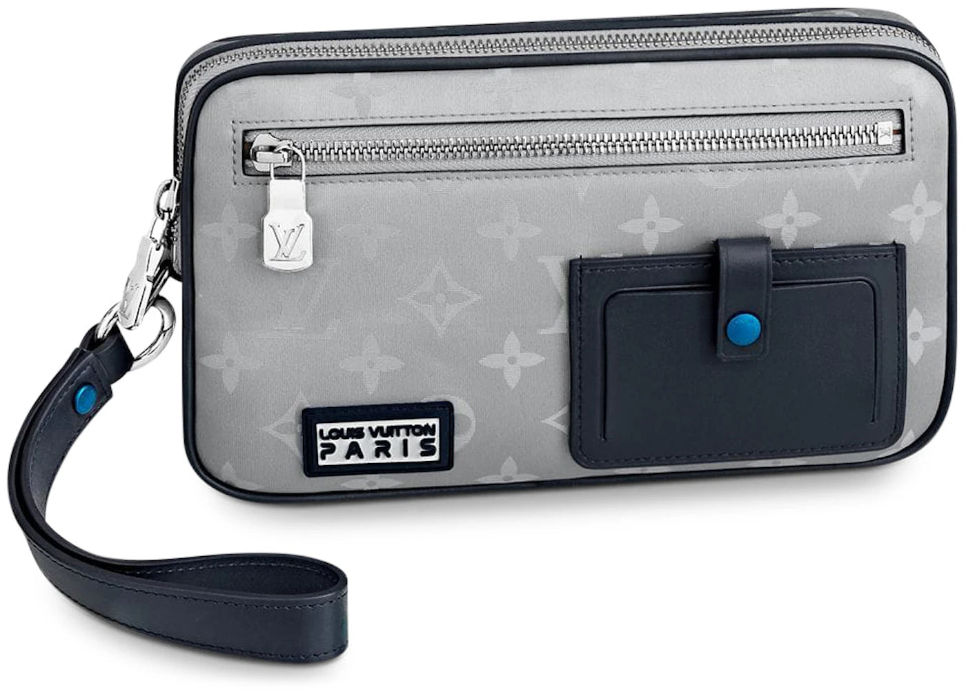 Louis Vuitton Alpha Clutch Monogram Satellite Silver