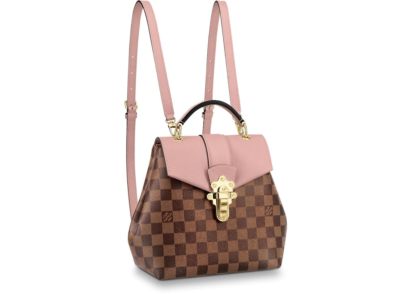 Louis Vuitton Backpack Clapton Damier Ebene Pink