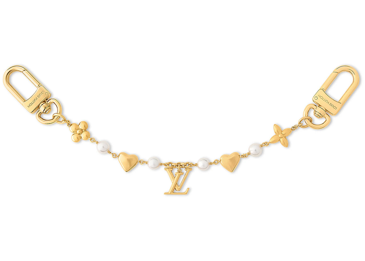 Louis Vuitton Bag Chain LV Heart Gold