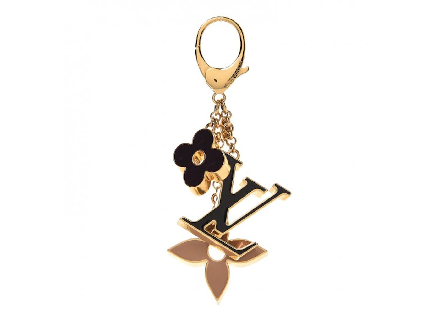 Louis Vuitton Bag Charm Fleur De Monogram Gold Multicolor