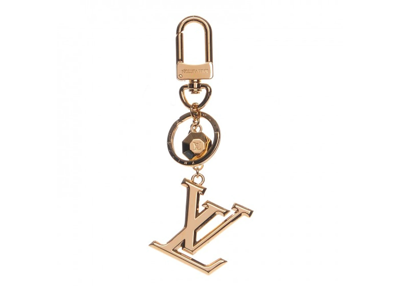 Louis Vuitton Bag Charm Key Holder LV Facettes Gold