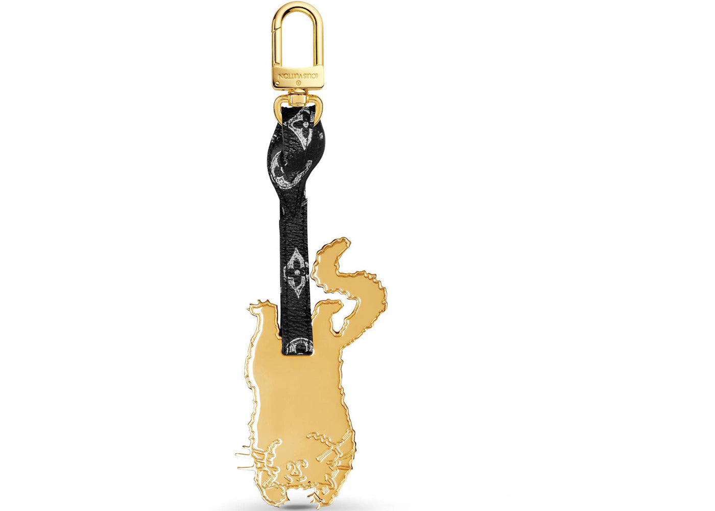 Louis Vuitton Bag Charm and Key Holder Flying Cat Catogram Gold