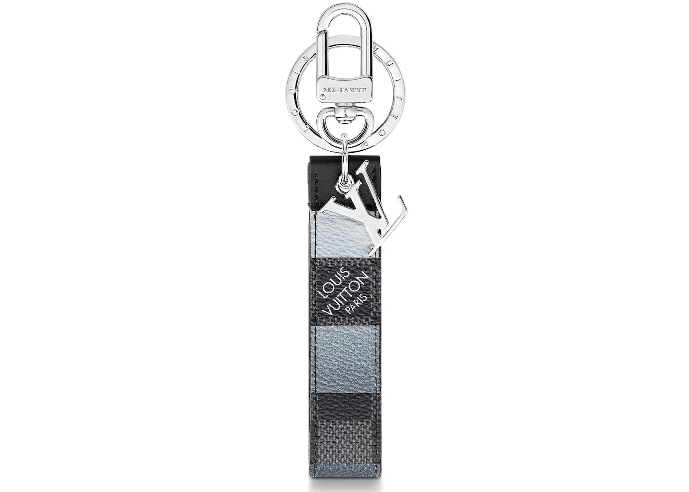 Louis Vuitton Bag Charm and Key Holder LV Dragonne Damier Graphite Gray