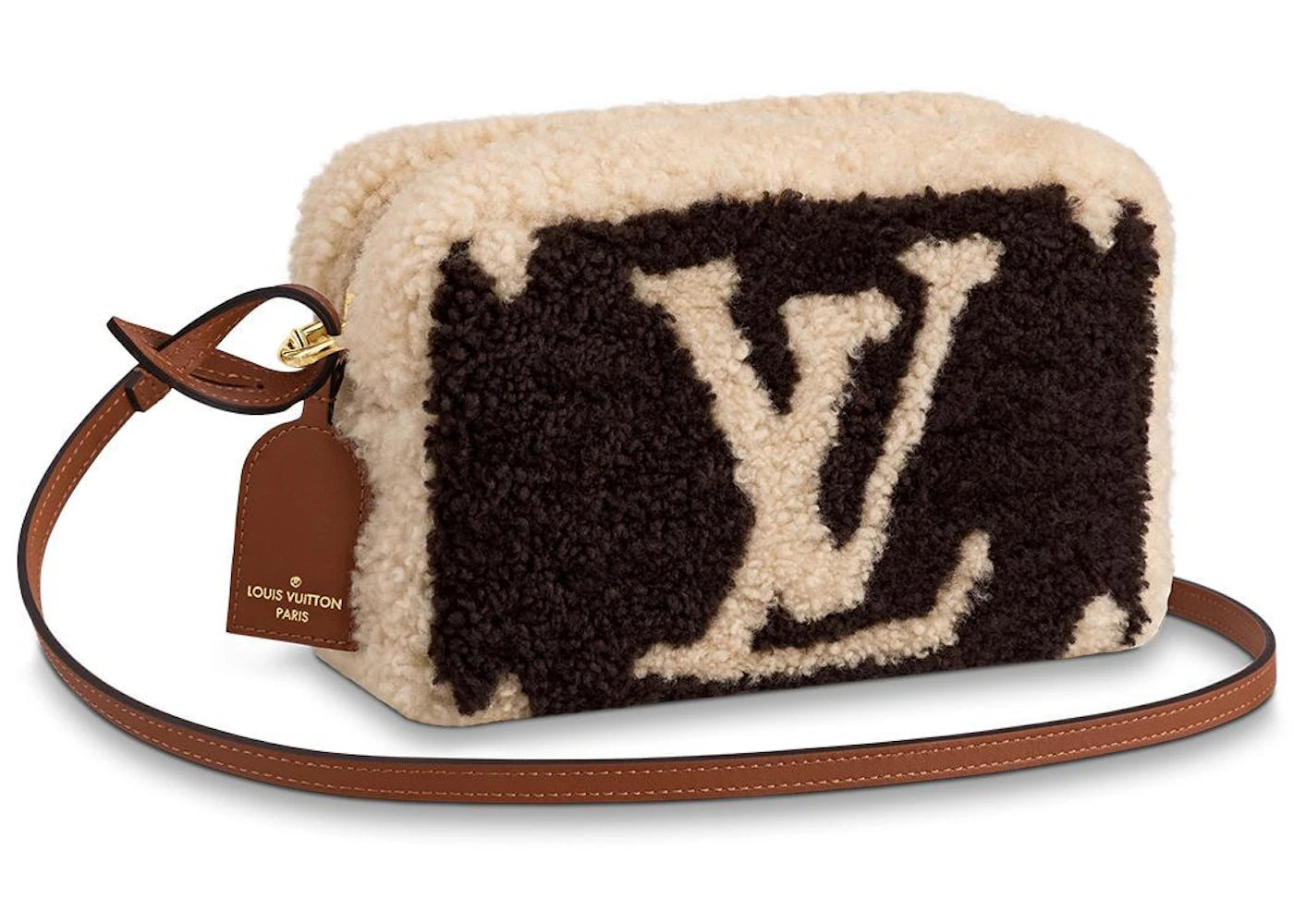 Louis Vuitton Beach Pouch Monogram Giant Teddy Fleece Beige/Brown