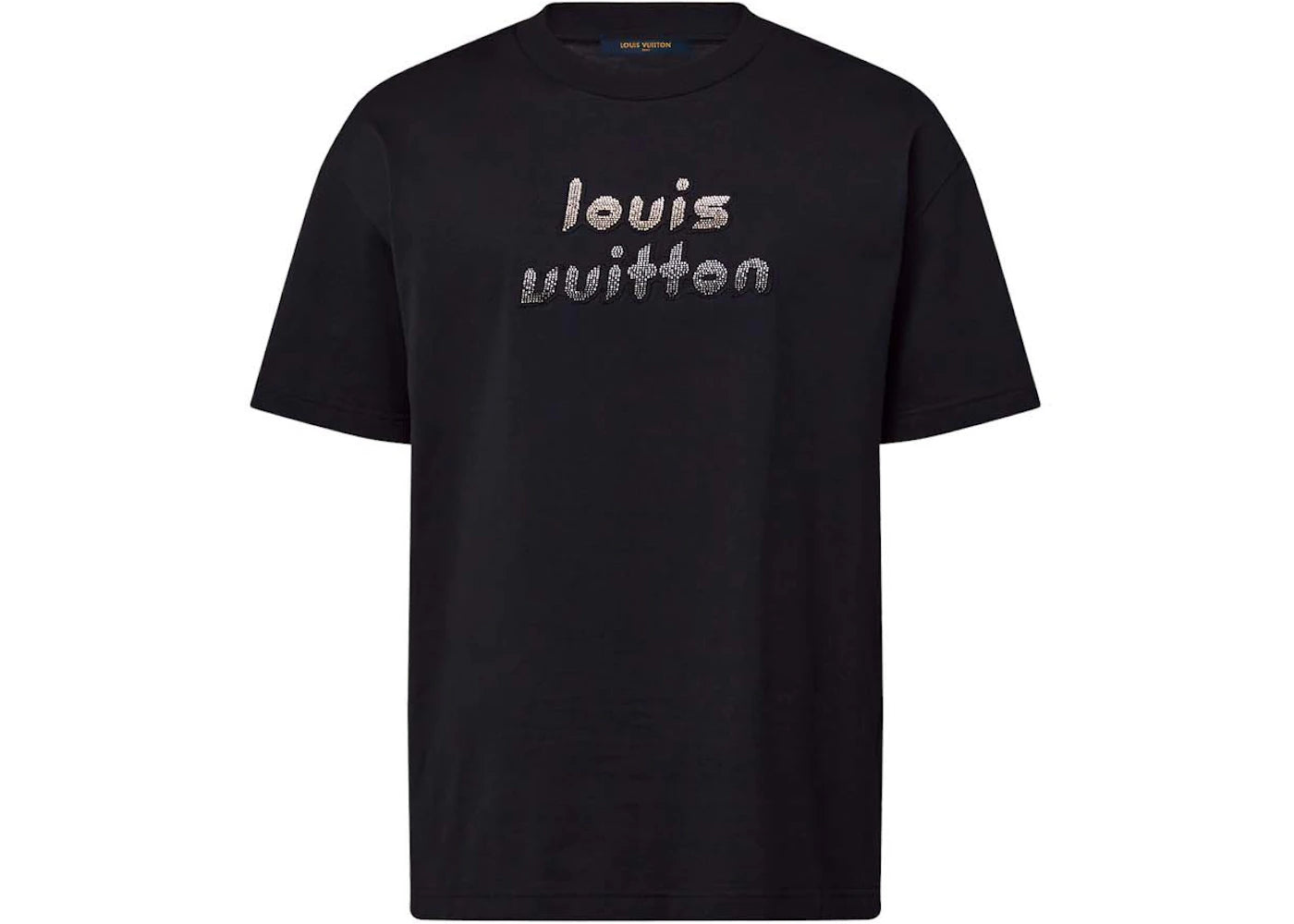 Louis Vuitton Bead-Embroidered Cotton T-shirt Black