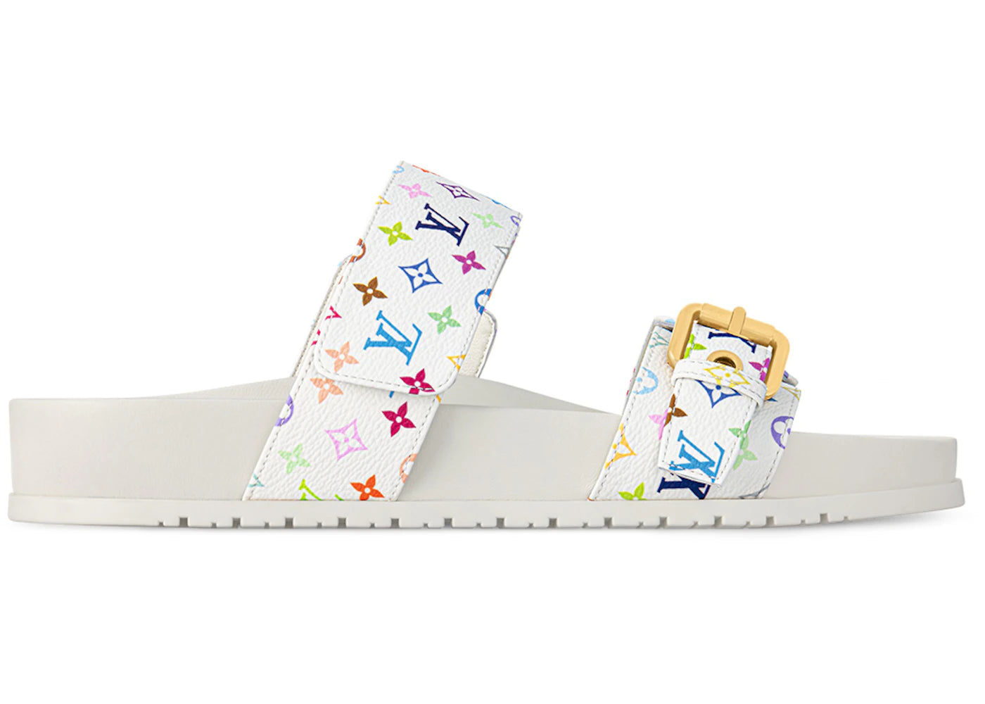 Louis Vuitton Bom Dia Flat Comfort Mule Takashi Murakami White (Women's)