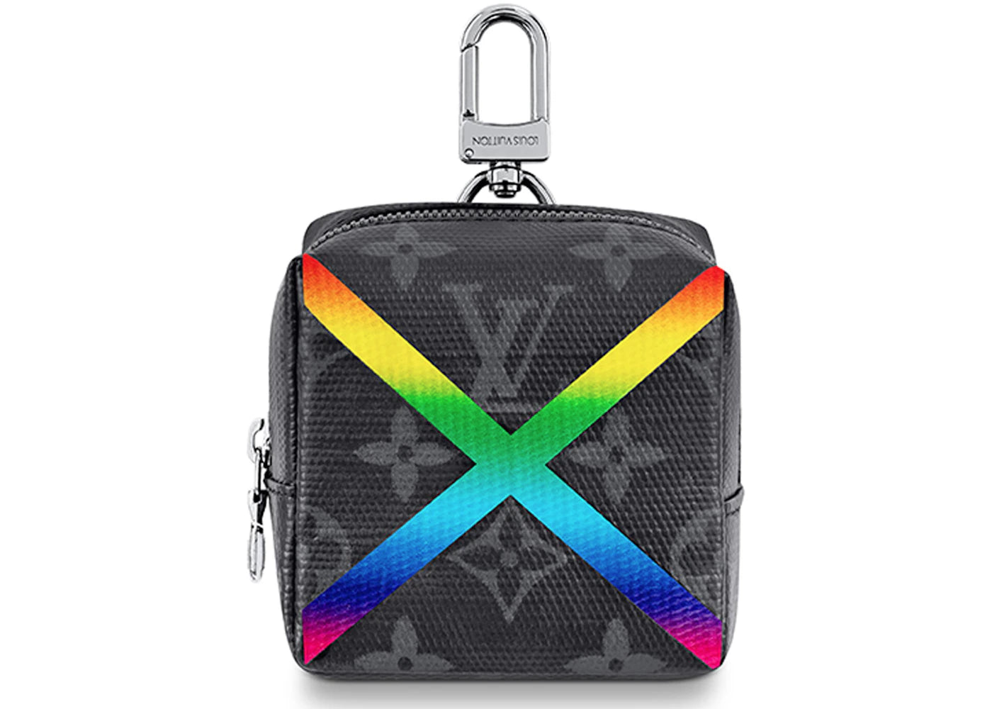 Louis Vuitton Box Pouch Bag Charm Monogram Eclipse Rainbow