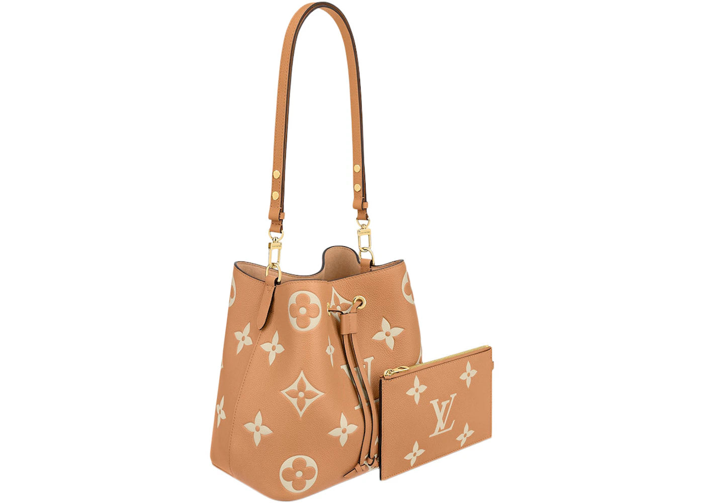 Louis Vuitton Noe Noe Bucket Bag MM Bicolour Monogram Empreinte Arizona Beige/Cream