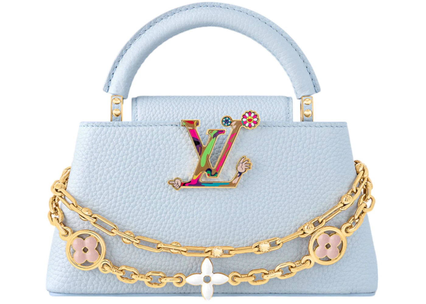 Louis Vuitton x Takashi Murakami Capucines East-West Mini Olympe Blue
