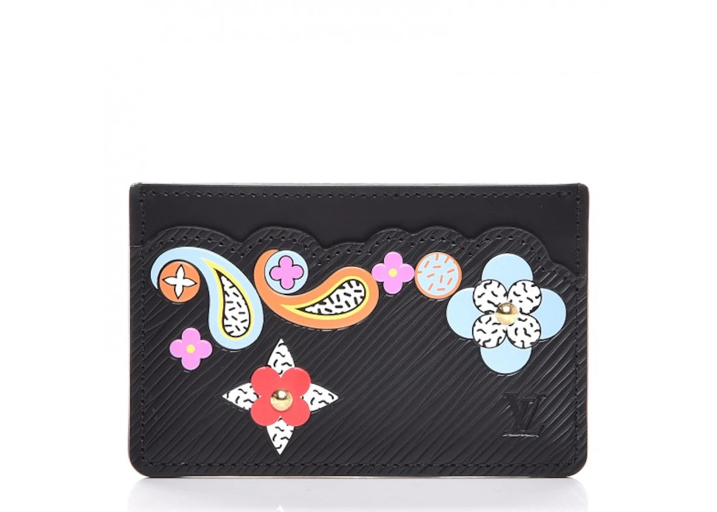 Louis Vuitton Card Holder Flower Remix Epi Noir Black