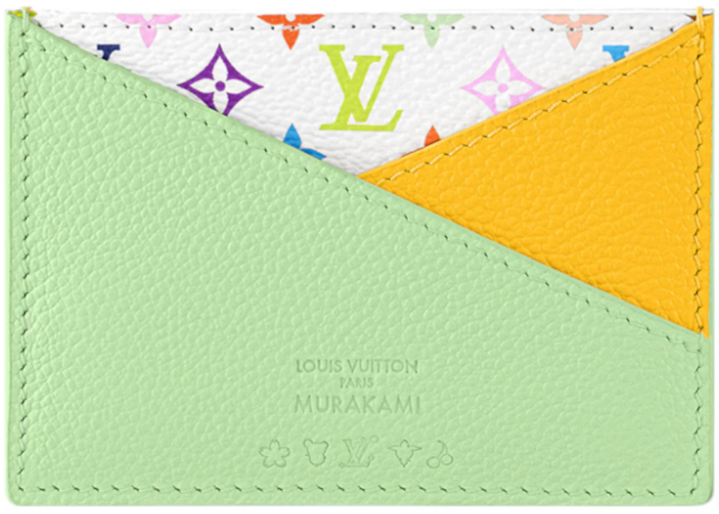 Louis Vuitton x Takashi Murakami Criss-Cross Card Holder Multicolored/Green Tea/Gingko Yellow
