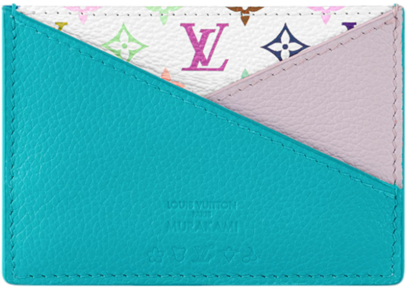 Louis Vuitton x Takashi Murakami Criss-Cross Card Holder Multicolored/Kawaii Pink/Washed Blue