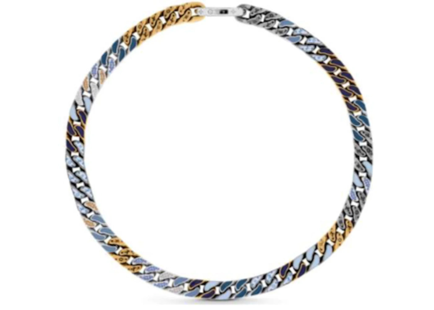 Louis Vuitton Chain Link Patches Bracelet Blue Multicolor