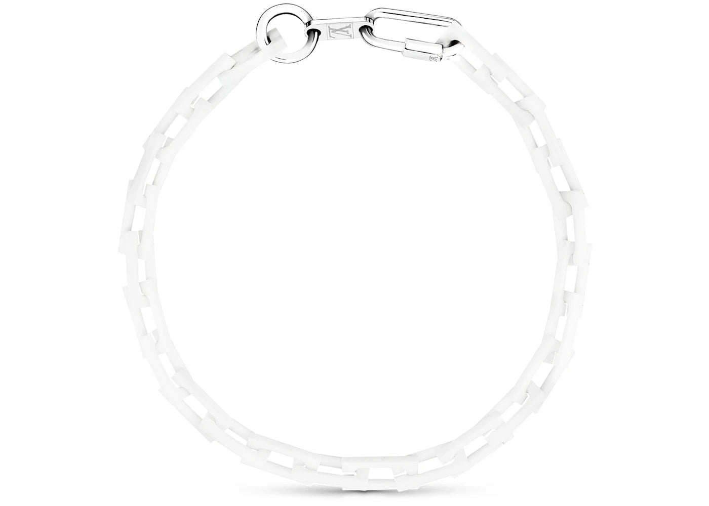 Louis Vuitton Chain Links Necklace Square Powder White