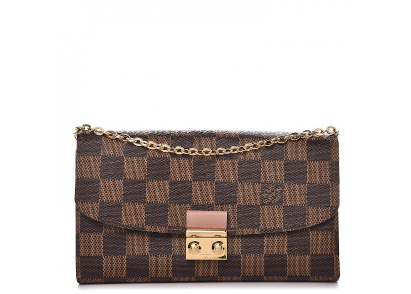 Louis Vuitton Croisette Chain Wallet Damier Ebene Rose Ballerine