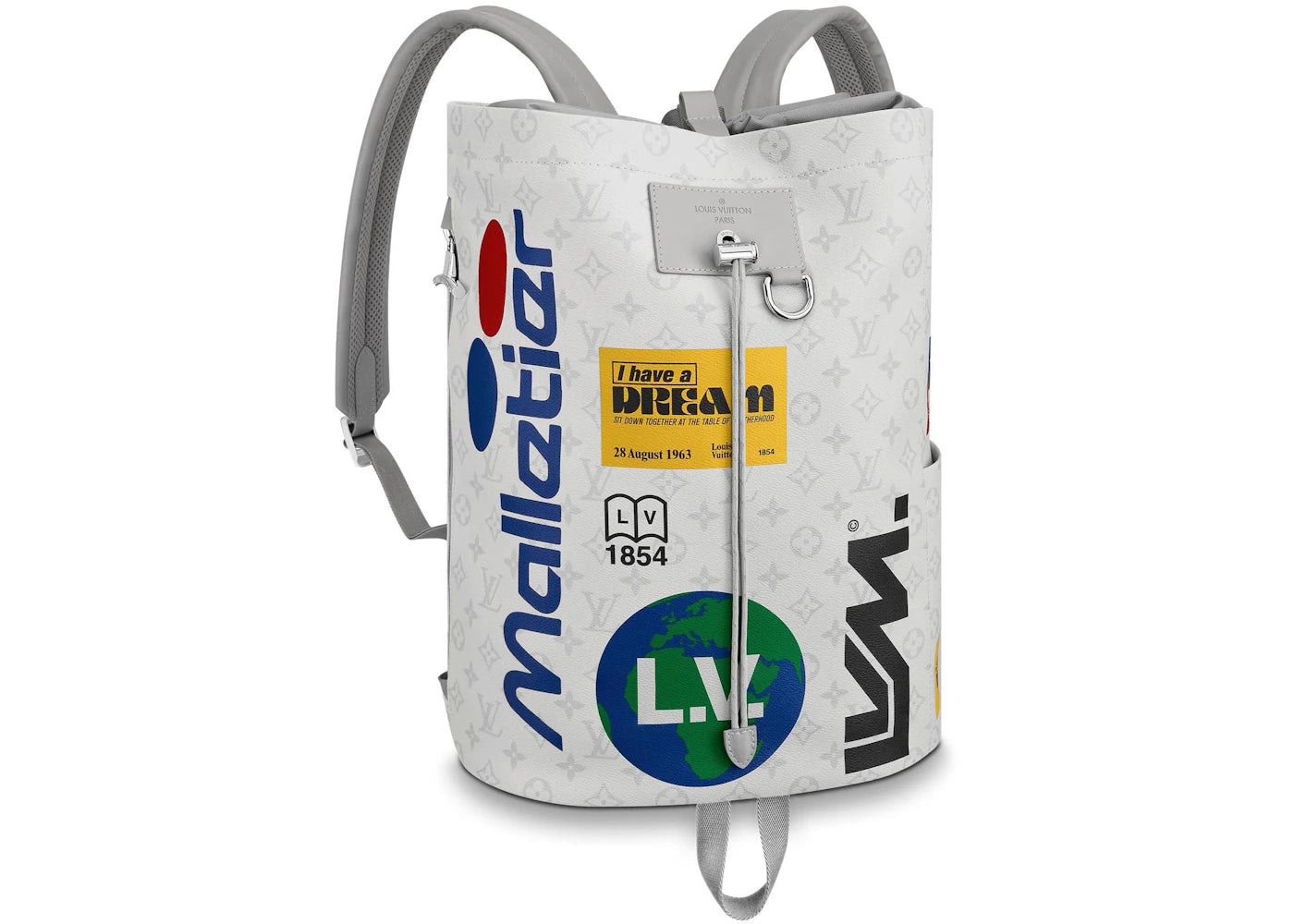 Louis Vuitton Chalk Backpack Monogram Logo Story White