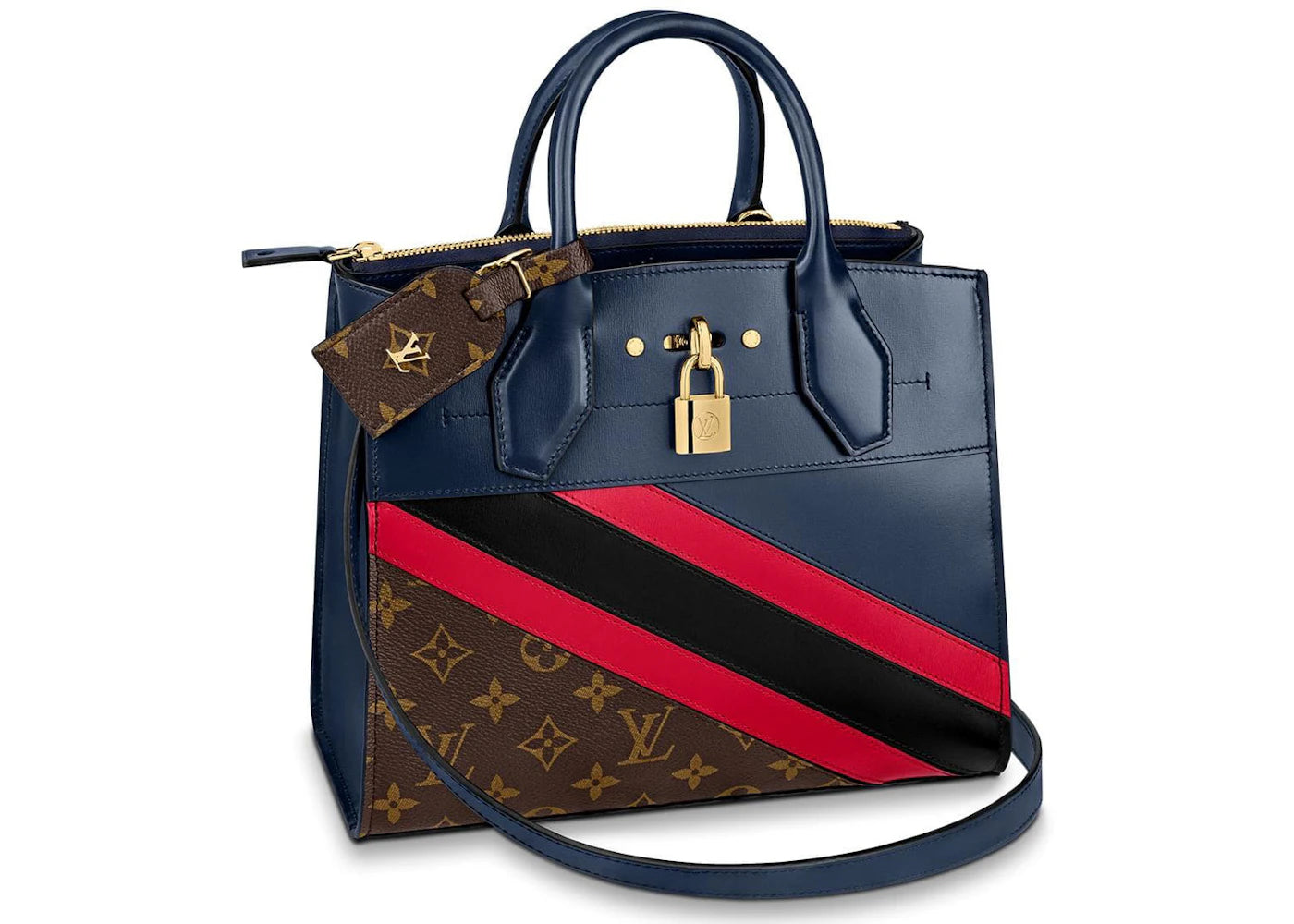 Louis Vuitton City Steamer Monogram PM Navy Blue/Red/Black