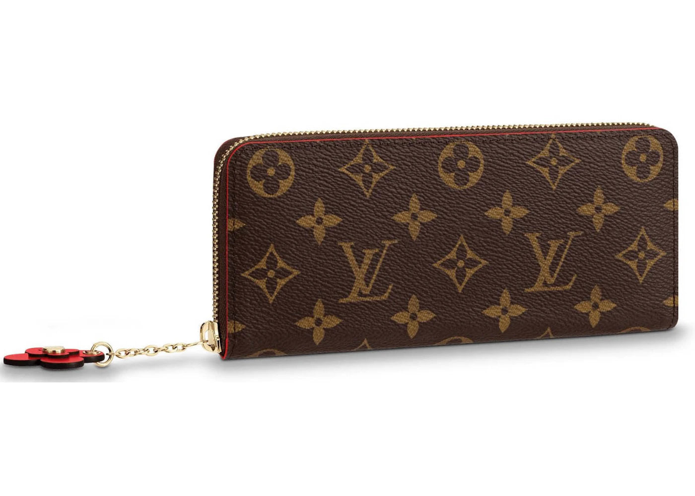 Louis Vuitton Clemence Wallet Monogram Blooming Flowers Coquelicot Lining