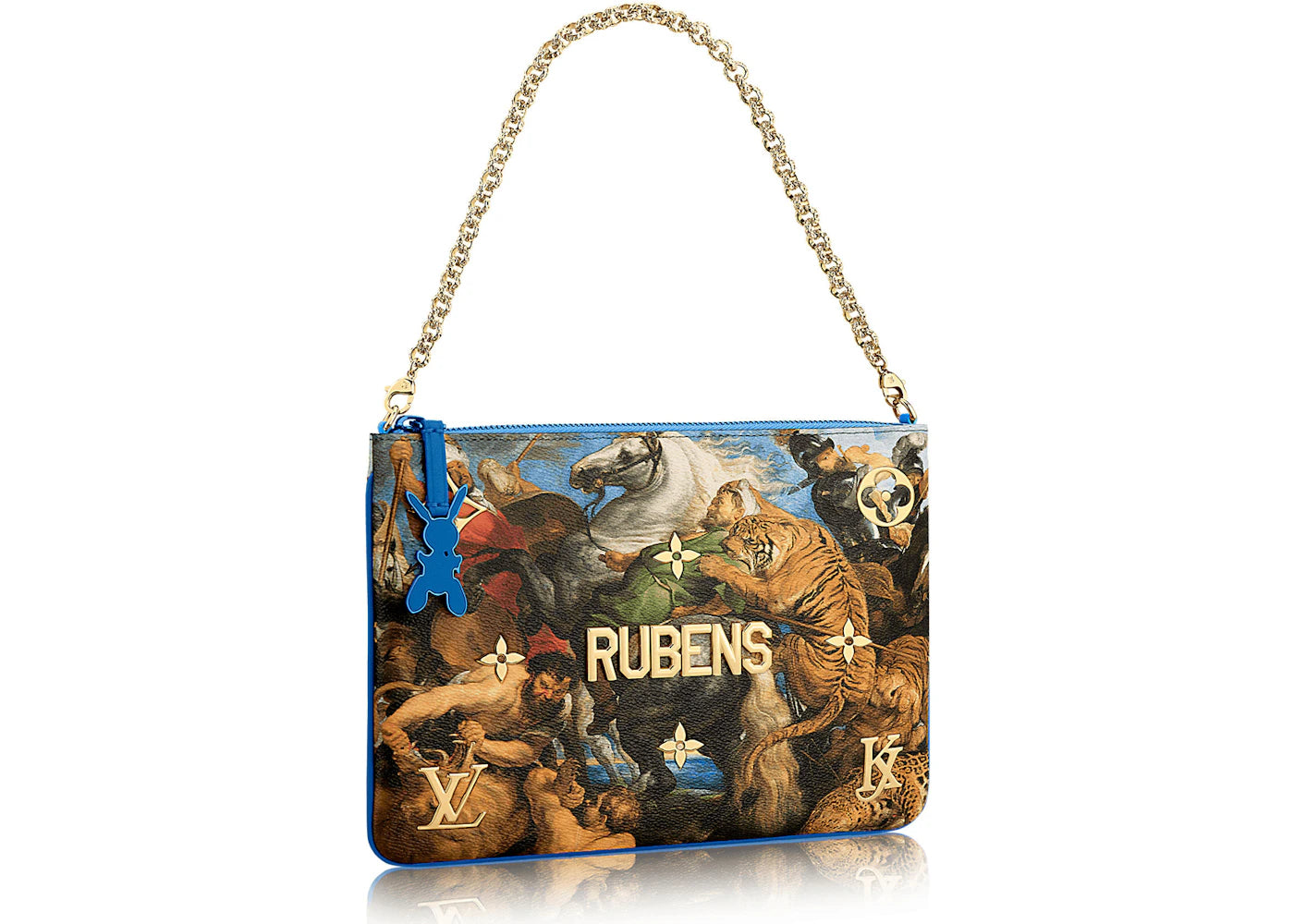 Louis Vuitton Clutch Peter Paul Rubens Masters Jeff Koons Blue Multicolor