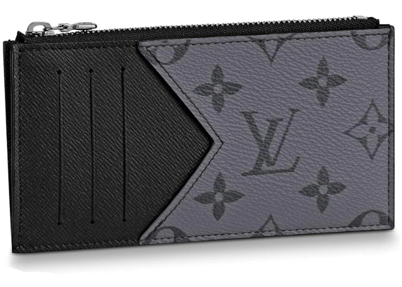 Louis Vuitton Coin Card Holder Monogram Eclipse Reverse Gray
