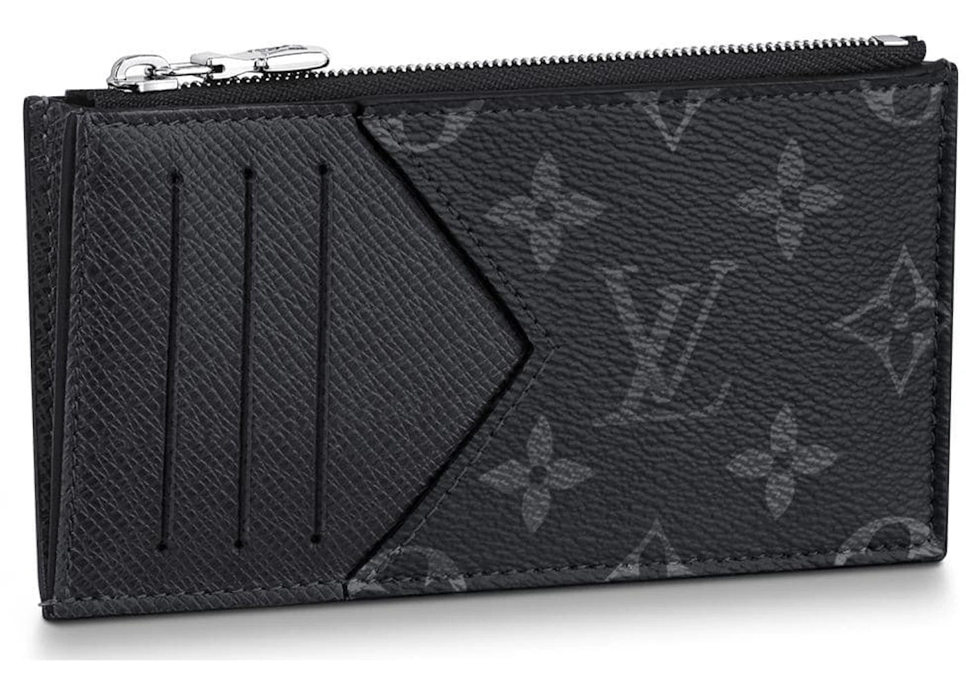 Louis Vuitton Coin Card Holder Monogram Eclipse Taiga Black