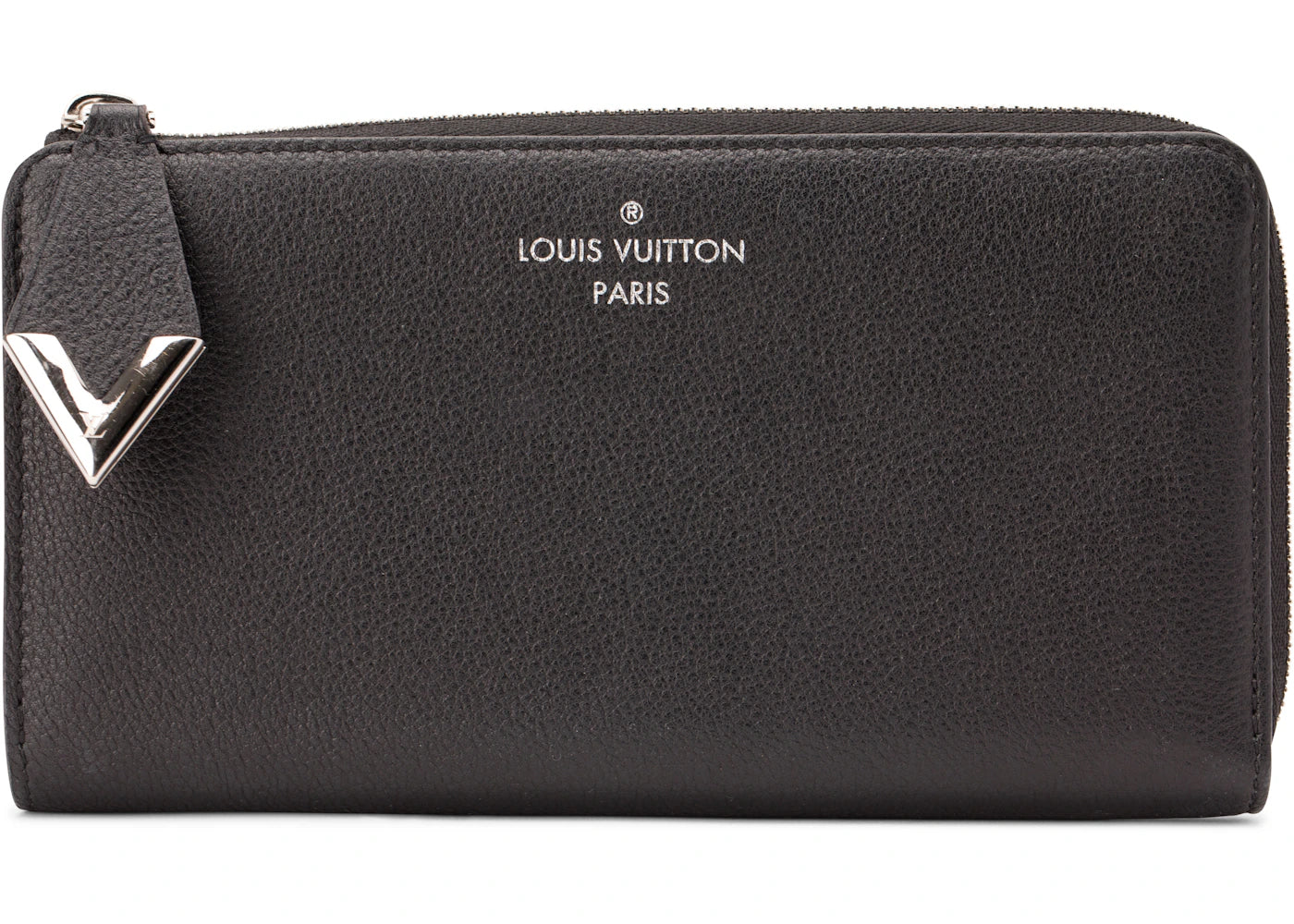 Louis Vuitton Comete V Zippy Wallet Veau Cachemire Grained Noir