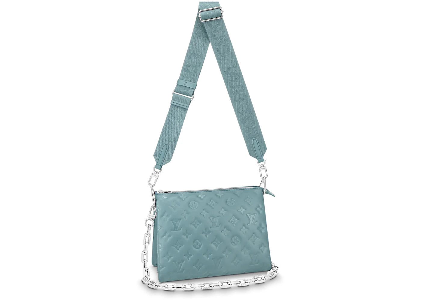 Louis Vuitton Coussin PM Monogram Embossed Blue Glacier