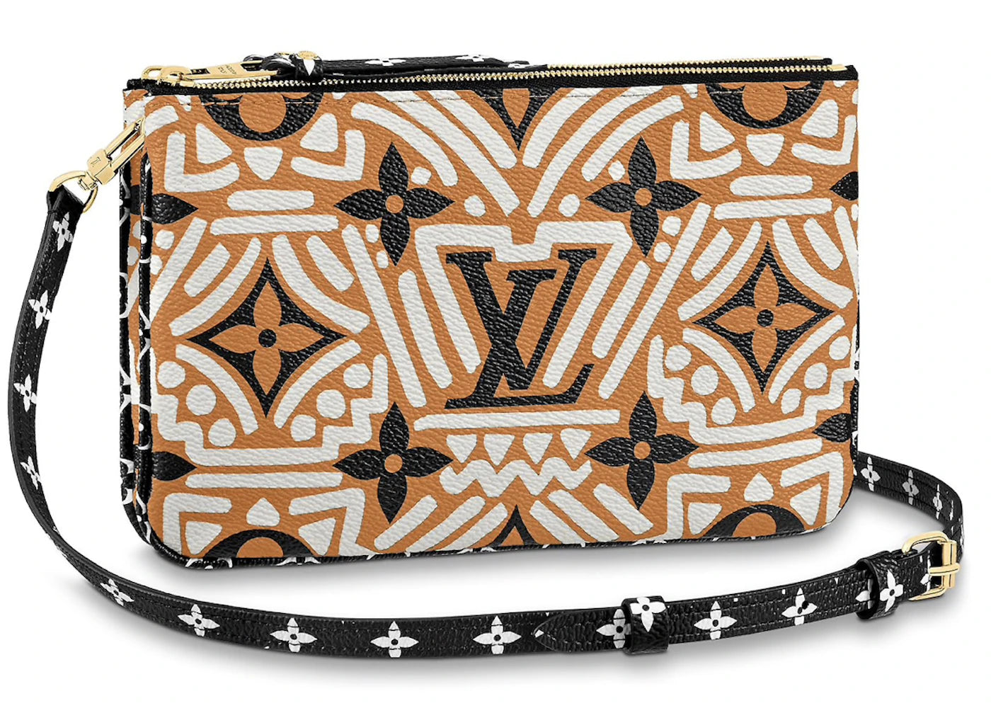 Louis Vuitton Crafty Double Zip Pochette Caramel/Cream