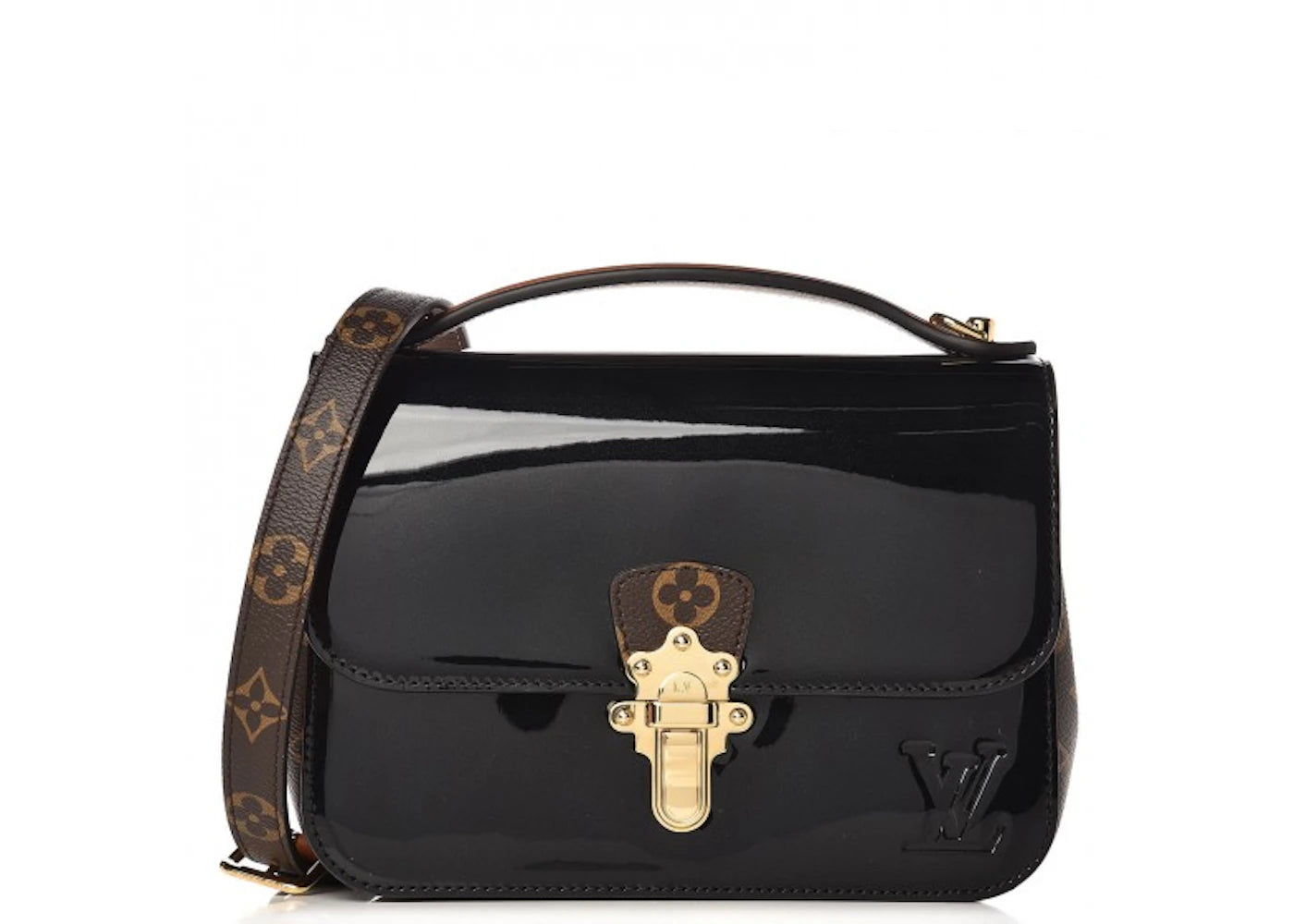 Louis Vuitton Crossbody Cherrywood Monogram Vernis BB Noir Black