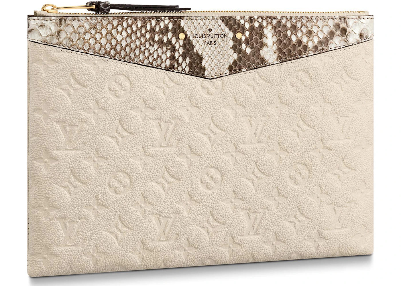 Louis Vuitton Daily Pouch Monogram Empreinte Python Creme Beige
