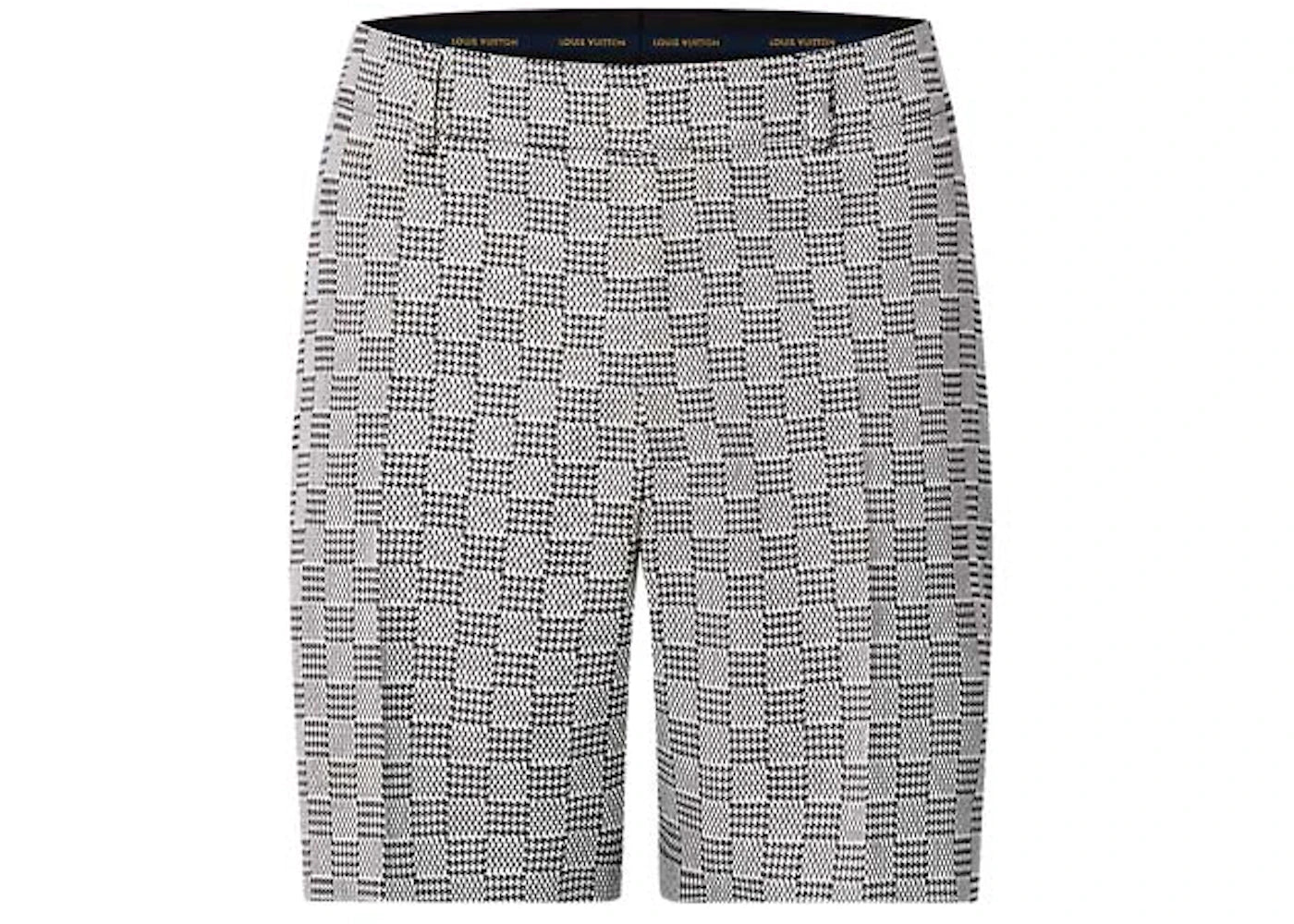 Louis Vuitton Damier Hounds Tooth Slim Wool Shorts Black/White