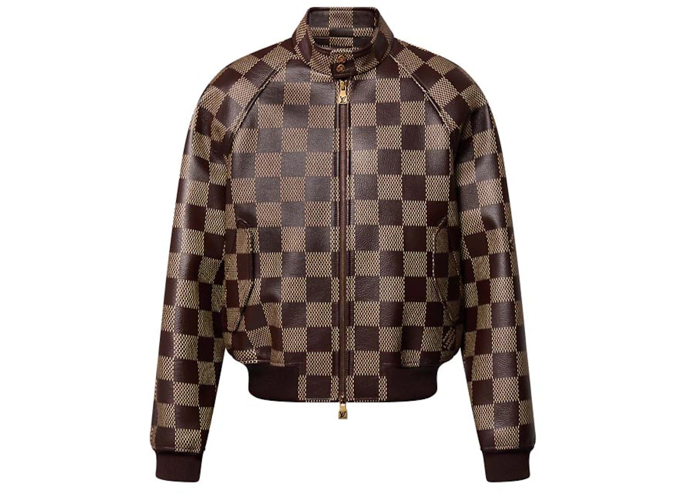 Louis Vuitton Damier Leather Harrington Jacket Golden Brown