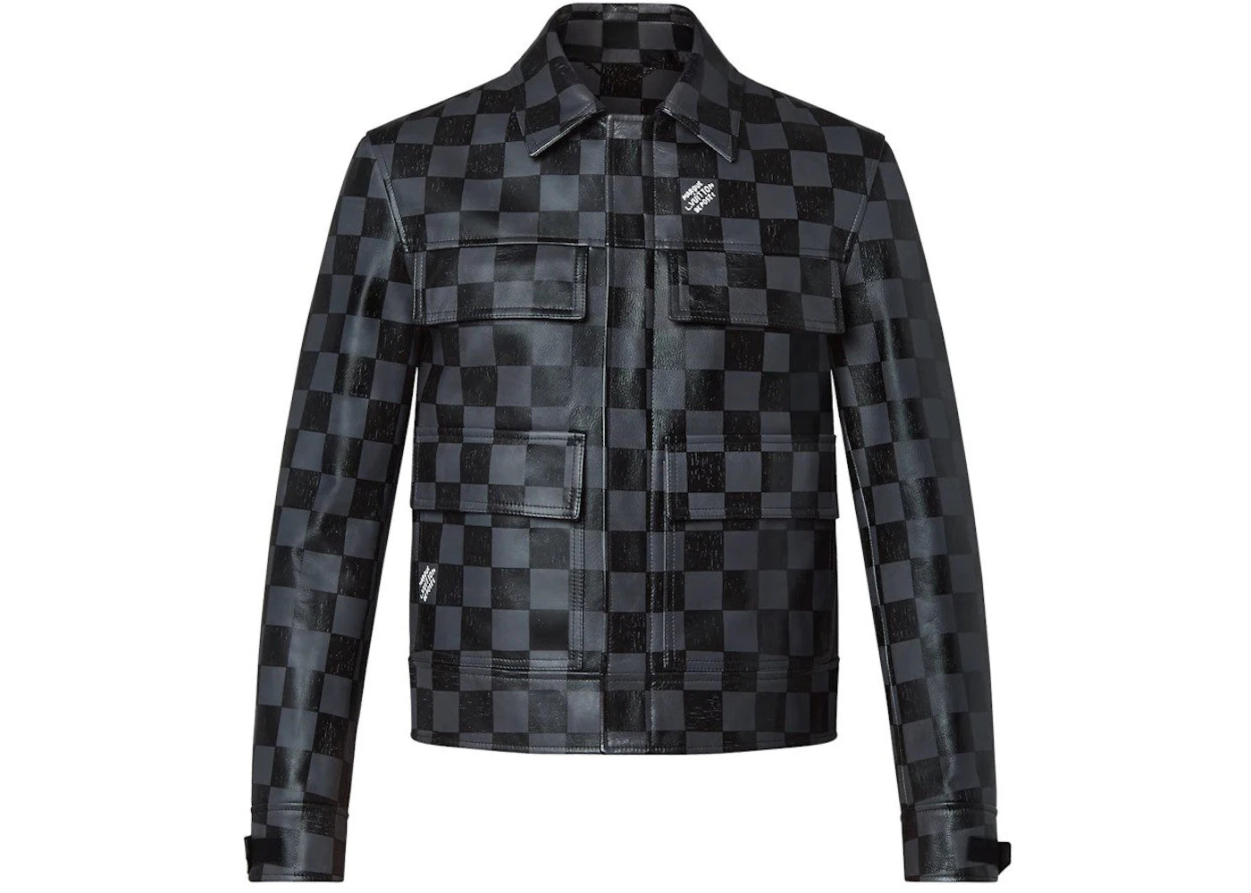 Louis Vuitton Damier Leather Jacket Dark Grey