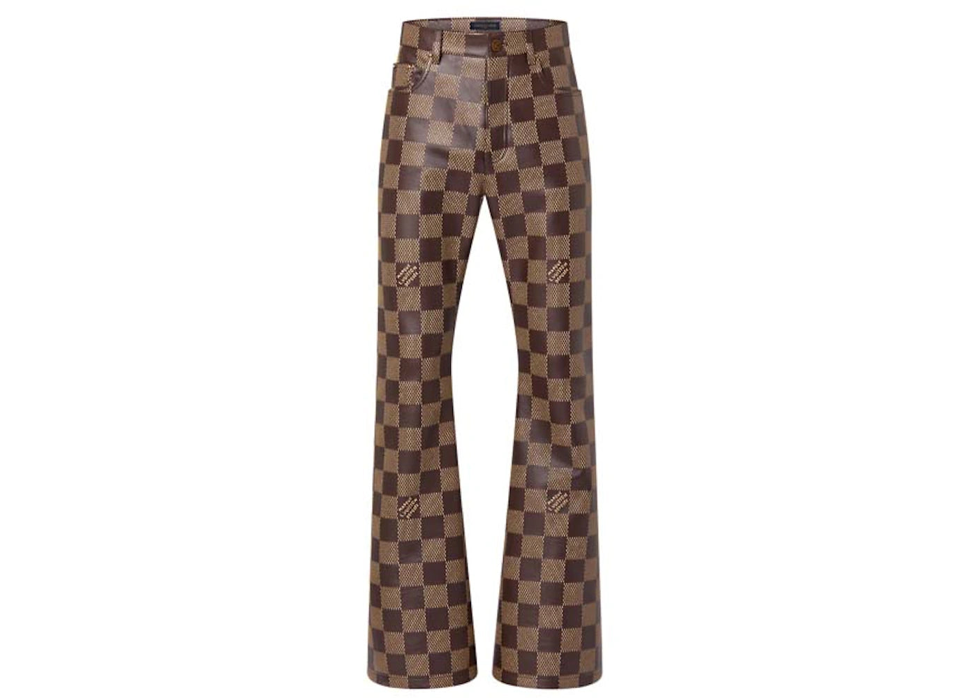 Louis Vuitton Damier Leather Pants Golden Brown
