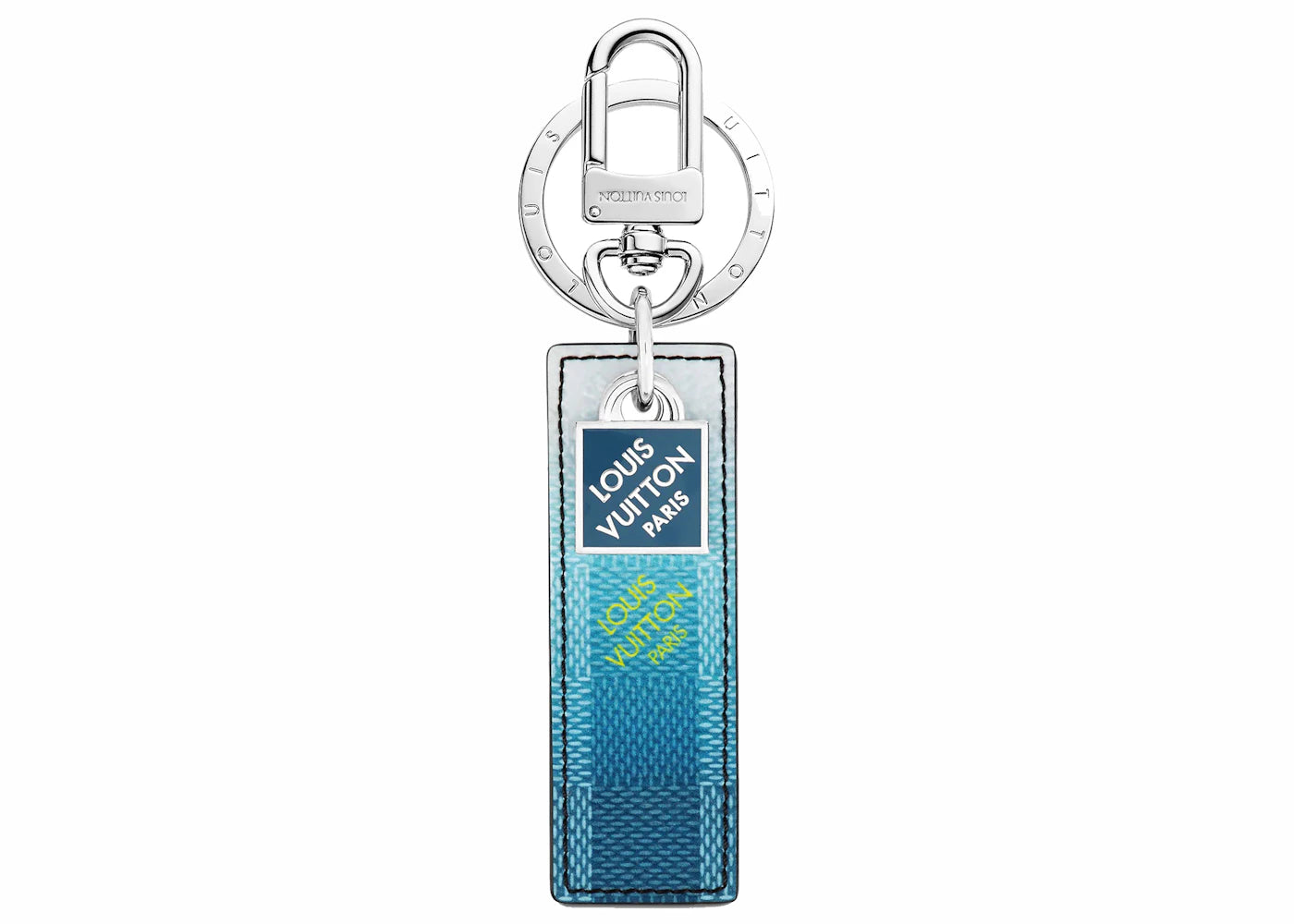 Louis Vuitton Damier Stripes Tab Bag Charm and Key Holder Gradient Blue