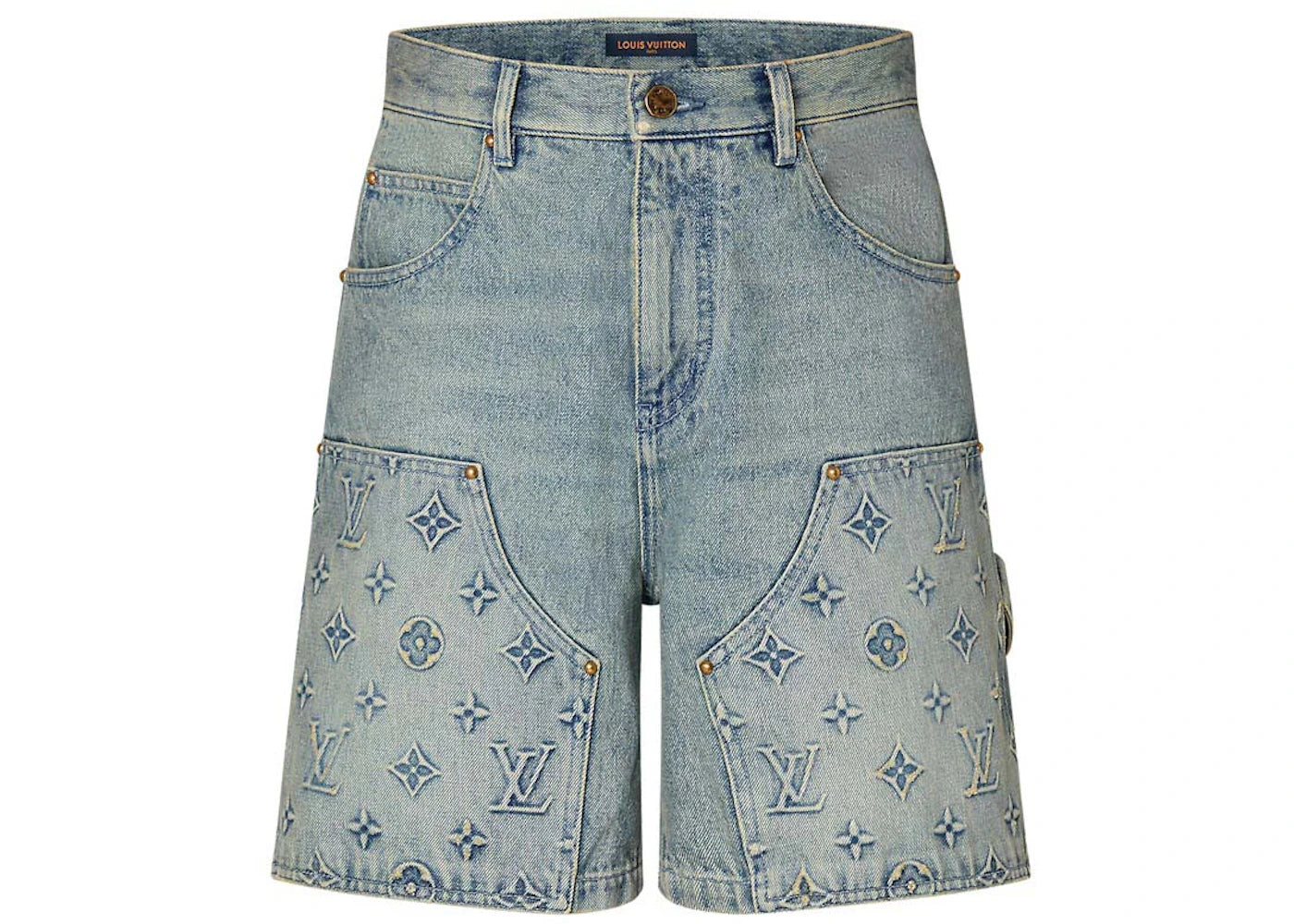 Louis Vuitton Denim Carpenter Shorts Blue