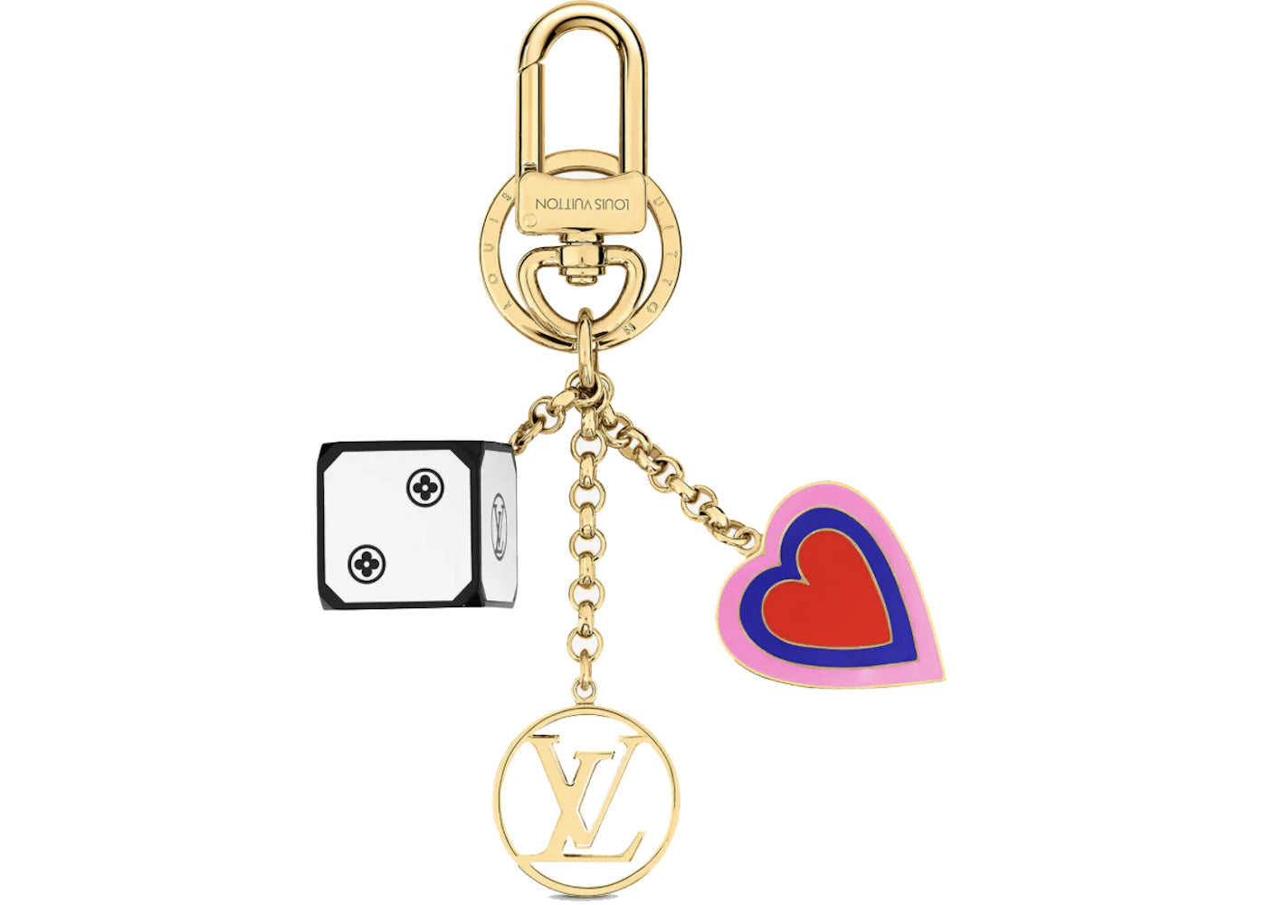 Louis Vuitton Dice and Heart Bag Charm and Key Holder Game On