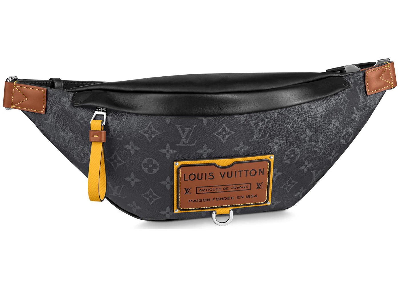 Louis Vuitton Discovery Bumbag Monogram Eclipse Gaston Label Savane Yellow