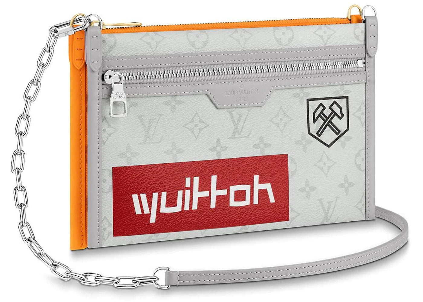 Louis Vuitton Double Flat Messenger Monogram Logo Story White/Orange