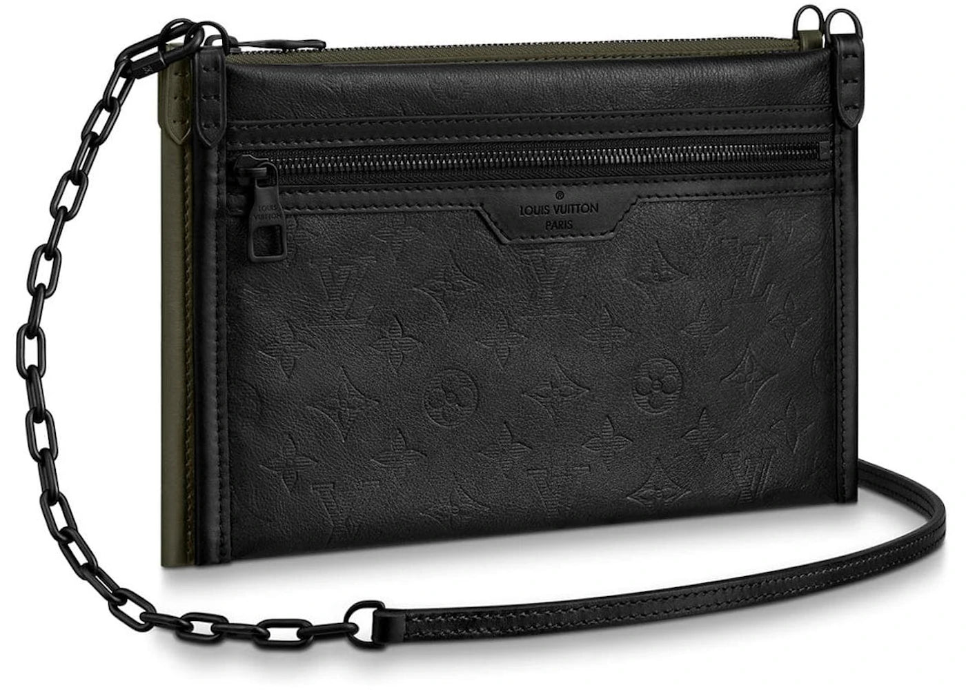 Louis Vuitton Double Flat Messenger Monogram Shadow Black/Khaki
