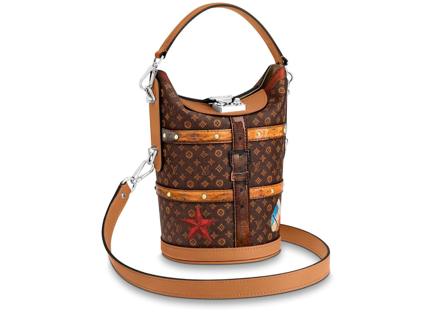 Louis Vuitton Duffle Bag Monogram Time Trunk Brown Multicolor