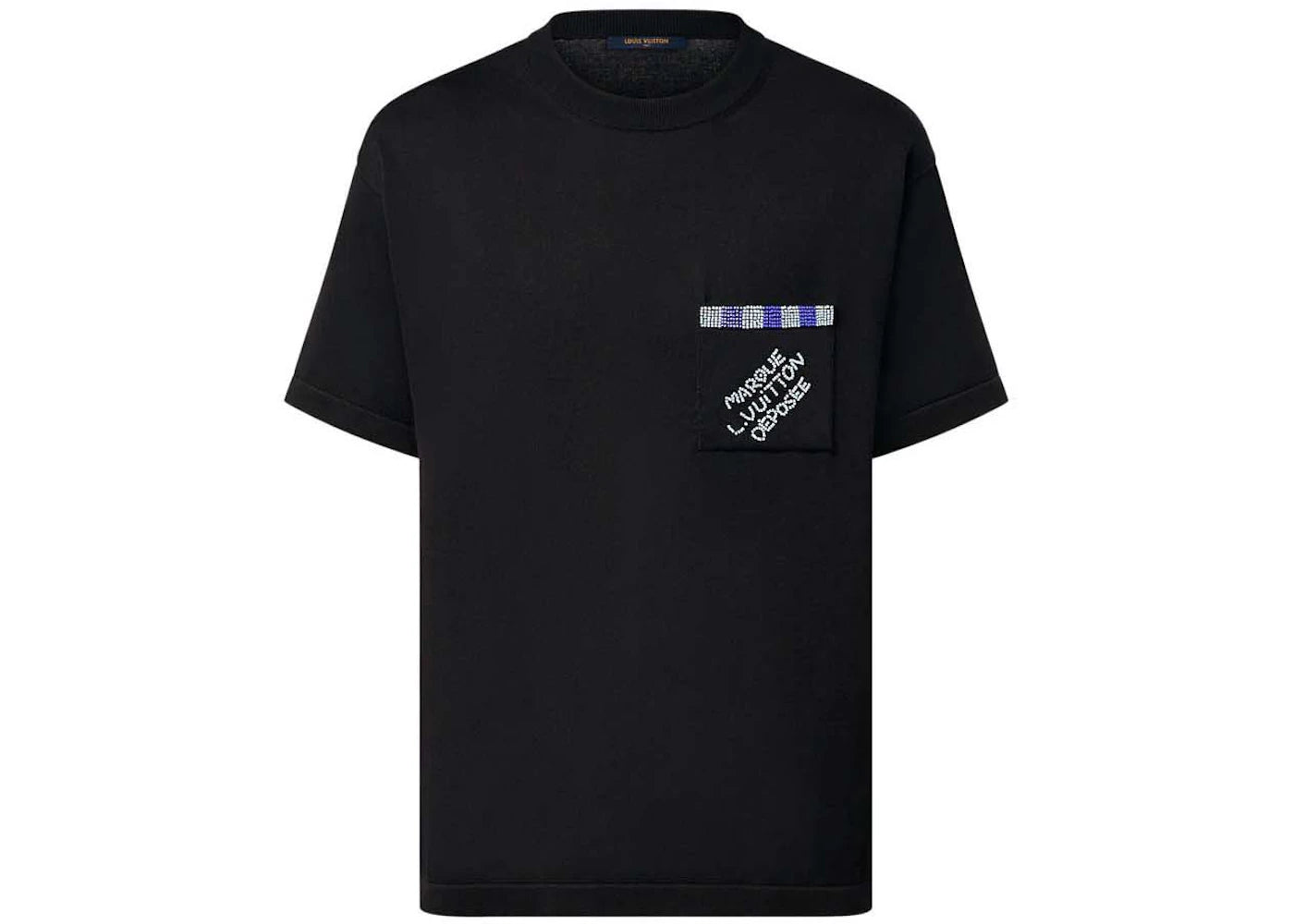 Louis Vuitton Embellished Short-Sleeved Cotton Crewneck Black