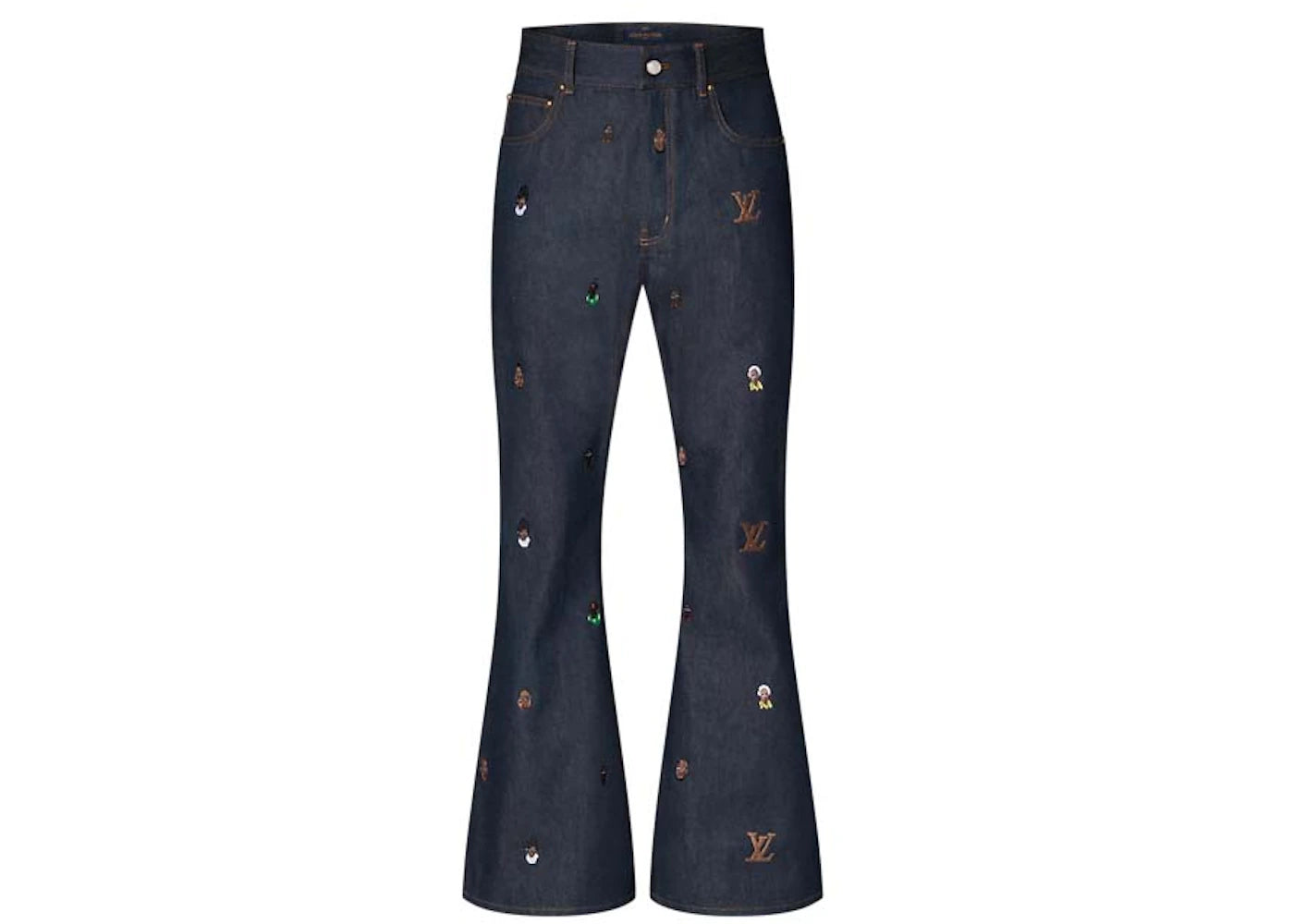 Louis Vuitton Embroidered Bootcut Denim Pants Henry Taylor Indigo