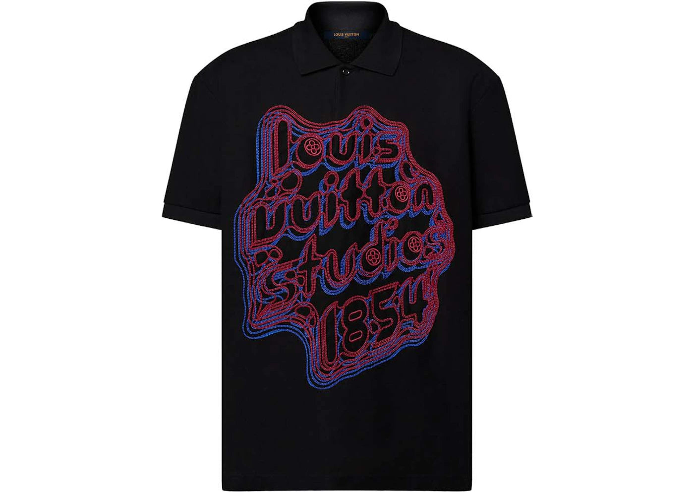Louis Vuitton Embroidered Cotton Pique Polo Black