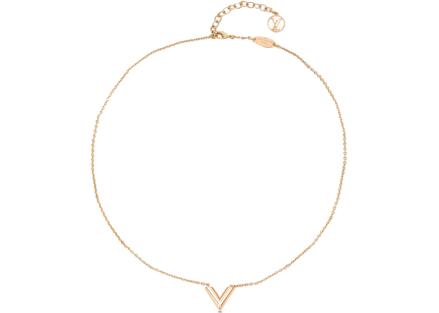 Louis Vuitton Essential V Necklace Rose Gold